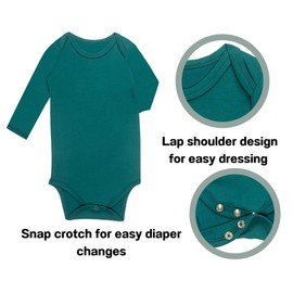 GUISBY Baby Girls Bodysuit with Mitten Cuffs, Baby Bodysuit for Toddler Boy Dark green 6-12 Months