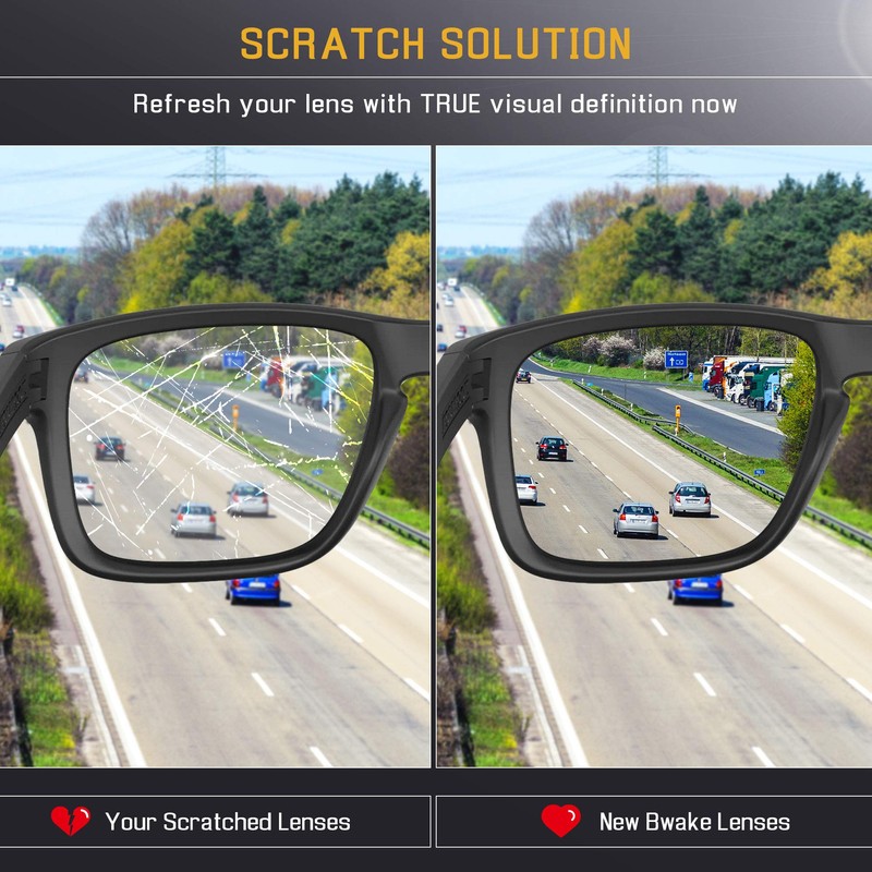 Bwake Replacement Lenses for Costa Del Mar Half Moon Sunglass