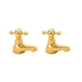 Deva TUD01/501 Tudor Basin Taps, Gold, Set of 2 Pieces