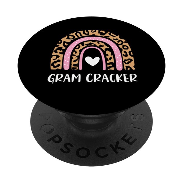 Gram Cracker Leopard Rainbow Cute Mothers Day Funny Grandma PopSockets