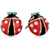 Betsey Johnson Red & Black Ladybug Stud Earrings