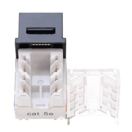 SATMAXIMUM RJ45 Cat5e Keystone Ethernet Wall Jack Punch Down UTP 45-Degree (Easier Termination Than 90-Degree), Slim Profile 45° Angled Black (5 Pack)