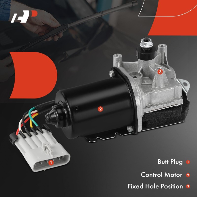A-Premium Front Windshield Wiper Motor Compatible with Kenworth T660 2008-2017,