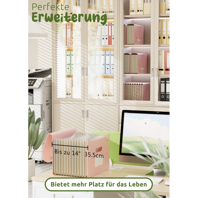 EcoStash Document Folder A4 12 Compartments Wheat Straw Expanding Folder