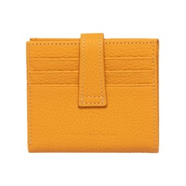 grande 3803 Genuine Leather Card Holder for Women and Men Slim Minimalist Card Case Small Snap Wallet (Yellow)