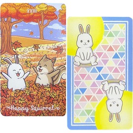 LHTHT Cute Rabbit Tarot Cards,79 Tarot Deck Cards,Tarot Cards for Beginners,Fortune Telling Cards Game.Black Flannel Bag.