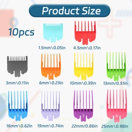10 Pcs Clipper Guards,Multi-Color Plastic 16 Guard Cipper,Durable and Lightweight, Replacement Hair Clipper Limit Comb Multi-Size Guide Comb Suitable for Most Hair Clippers and Trimmers