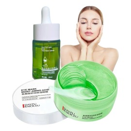 Kit Sérum Hidratante Té Verde + Parches Ojos Ácido Hialurónico Antiedad
