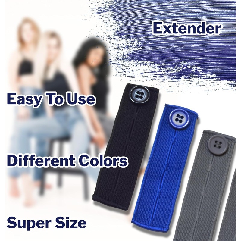 6 Pcs Elastic Pants Waist Extenders Adjustable Waistband Expanders for
