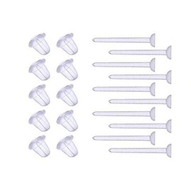 AISHNE 10 pares de retenedores de plástico transparente para piercing de oreja