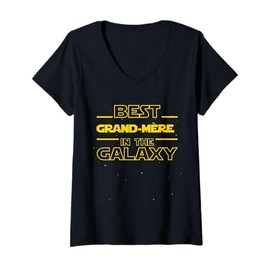 Womens Best Grand-mère in The Galaxy | Grandma in French Gifts V-Neck T-Shirt