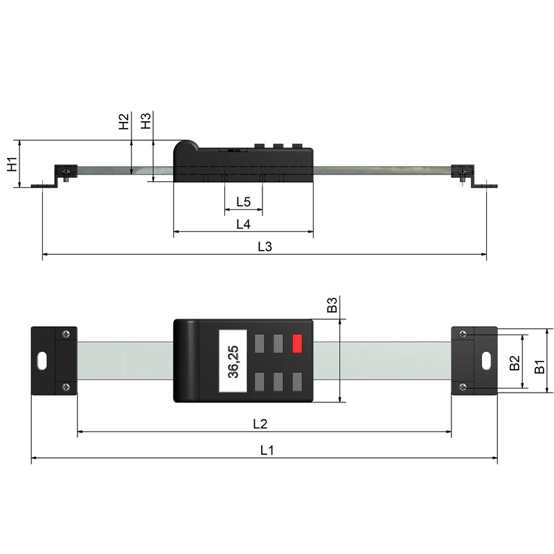 Wabeco Digital Calliper 400 mm Extension Type Vertical Installation
