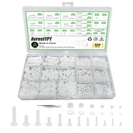 500 Pcs Nylon Hex Head Screws Bolts and Nuts and Washers Assortment Set