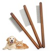 3 Stück Hölzern Katzenkamm, Edelstahl Hundekamm, Holz Haustierkämme, Makramee Fransenkämme