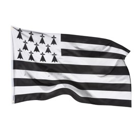 PHENO FLAGS Brittany Flag 90 x 150 cm - Weatherproof Flag with Brass Eyelets, 100% Polyester, Robust Double Stitching and in Vivid Colours - Ideal for Flag Lovers