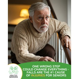 Healthy Seniors Indoor Stair Treads - Non-Slip 8" X 30" Clear Step Grips with Glow-in-The-Dark Stripes for Extra Elderly Support - Easy Peel 15-Pack Anti-Slip Strips for Wooden Stairs