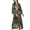 KIM+ONO Women's Satin Kimono Robe Long - Ayame - Olive