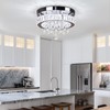 YPQXYHDA 11.8" Crystal Chandeliers Flush Mount Chandelier Ceiling Light Fixture