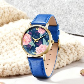 BOSHIYA Women's Watch Leather Strap Simulation Classic Quartz Waterproof Casual Business Dress Watch Leather Women's Watch