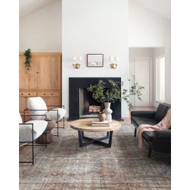Loloi Chris Loves Julia Jules Collection JUL-05 Lagoon/Brick 7'-6'' x 9'-6'', .13" Pile Height, Area Rug