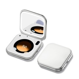 inewme UV Sunscreen Makeup Mirror USB Charging LED Light 3 Colors Infinite Dimming UV Temperature and Humidity Detection Folding Compact Portable Contour Makeup Mirror Suitable for The Best Gift
