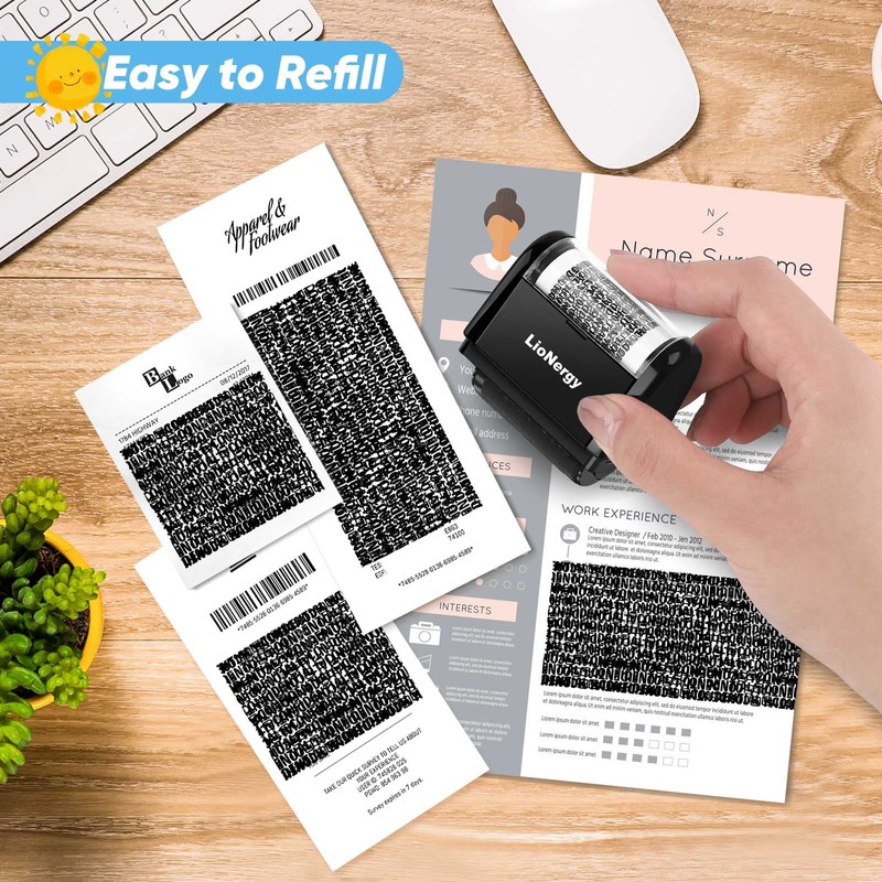 Identity Protection Rolling Stamp LioNergy 1.5 Inch Roller Identity Theft