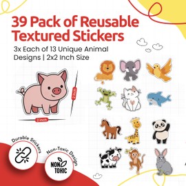 39 Pieces Anxiety Sensory Textured Stickers – Reusable, Non-Toxic, Washable Calming Stickers for Stress Relief, Mindfulness, and Focus – Compact, Durable, and Perfect for Kids & Adults
