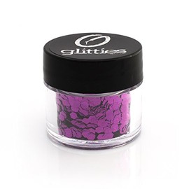 GLITTIES - Fuchsia - (.094") - Pink Hexagon Glitter - Solvent Resistant Nail Glitter for Gel, Acrylic, Nail Polish, Nail Art Supplies - Made in The USA - (10 Grams)