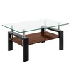 Vivastate Stylish Modern Rectangle Coffee Table, Tempered Glass Top with
