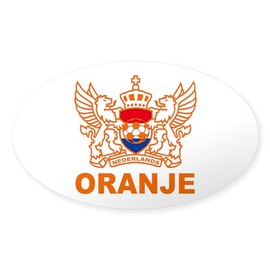 CafePress Netherlands World Cup Soccer Oval Car Bumper Sticker
