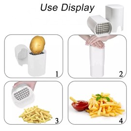 Vegetable Chip Cutter Stainless Steel Potato Chipper Easy-to-Use French Fry Cutter for Home Kitchen Cutter Multipurpose Chip Cutter