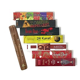 Nandita Incense Sticks | Assorted Gift Set Includes 7 Fragrances | Free Ash Catcher