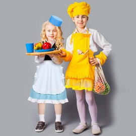 JenPen 1950s Girl Costume 50s Waitress Car Sock Hop Costume for Girls for 50's Cosplay Party Outfit(L)