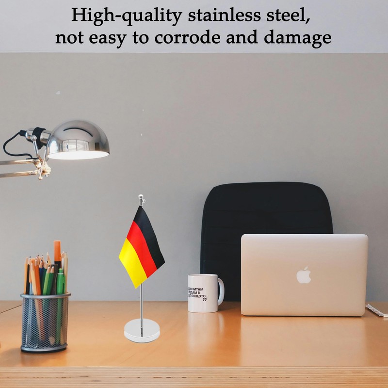 LIANCHEN Table Flag Telescopic Pole with Base, Telescopic Range: 26-65