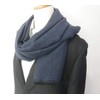 Italian made Scarf, Wool, Silk, Soft, Tweed, Men's, Women's, Blue,