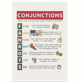 Conjunctions English Classroom Poster - English Grammar Poster - ESL EFL Poster Classroom Poster - 12 x 18 Inch - Classroom Decor - Classroom Must Haves - Back To School Decor - CPS0669