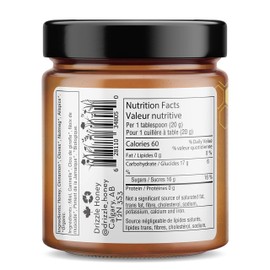 Drizzle Cinnamon Spiced Raw Honey - All Natural Pure Raw Honey with Organic Cinnamon, Unfiltered & Unheated, Use in Tea & Coffee, Sugar Substitute, Certified Kosher - 13.2 oz Jar (375 g)