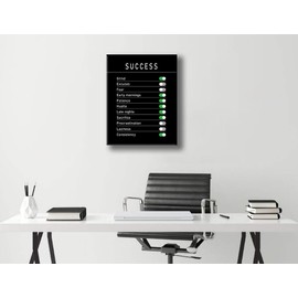 Motivational Wall Art for Office Inspirational Success Pictures Wall Decor Positive Quotes Canvas Painting Print Modern Artwork Decorations Framed for Home Bathroon Living Room Bedroom 12 x 16 inch