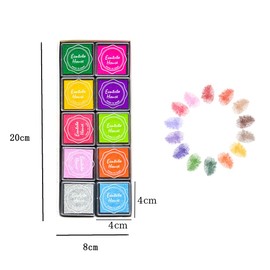 DFsucces Stamp Standard, 20 Colors, Rich Colors, Highly Colored Ink, Stamp Pad, DIY Finger Paint, Notebook, Ink Pad, Cloth, Wood, Celebration, New Year's Card, Letter, School, Kindergarten