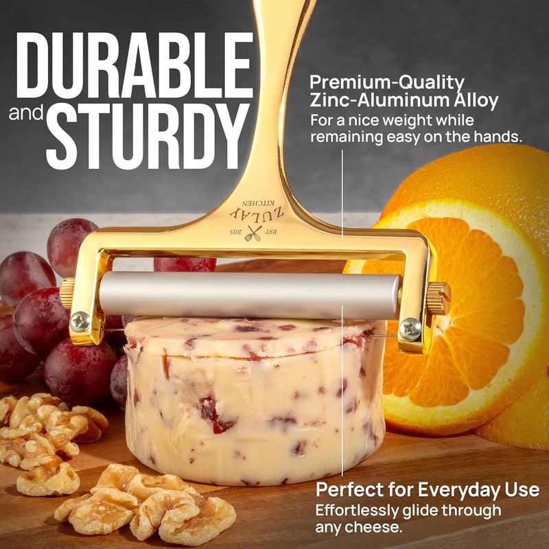 Zulay Kitchen Cheese Slicer With Adjustable Thickness – Heavy Duty