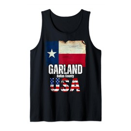 Garland Texas TX Dallas County Souvenir Retro Flag Design Tank Top