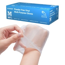 KAYGO Disposable Vinyl Gloves, 1000 pack Powder Free Latex Free, 3 Mil,Idea for Home, Cleaning and Food, Clear, KG310,L