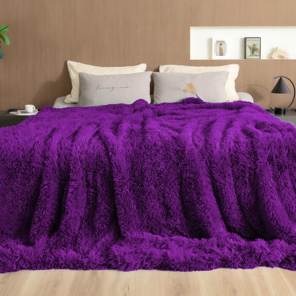 Pawque Faux Fur Blankets King Size 90x108 Inches, Soft Fuzzy
