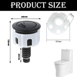 Toilet Flush Button Toilet Cistern Flush Parts Toilet Flush Buttons Replacement with Ideal Cistern Tank Toilet Flush System Push Button Toilet Flush Toilet Push Button(Black)