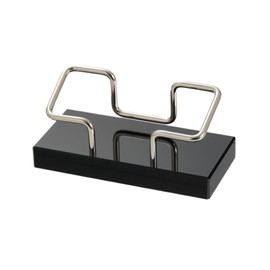 Leicraft Business Card Holder for Desk, Modern Card Organizers and Office Desk Accessories for Men and Women (Black & Silver)