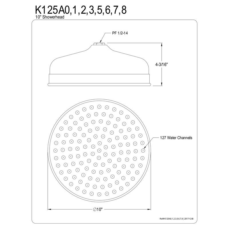 Kingston Brass K125A1 Victorian Raindrop Showerhead, Polished Chrome