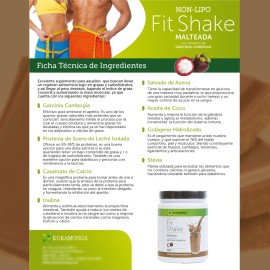 Non Lipo Fit Shake - 580g, Sabor Chocolate Malteada para Bajar de Peso, Ayuda a Controlar el Apetito y Acelerar el Metabolismo, Usar 30g por Da como  