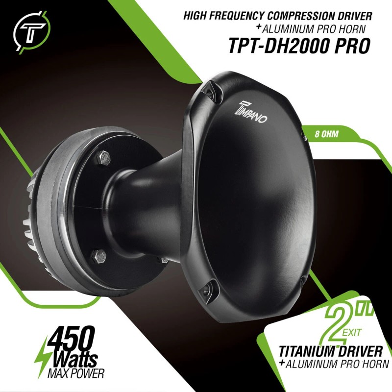 Universal (2) TIMPANO TPT-DH2000 PRO 450W 8 OHM 2" EXIT