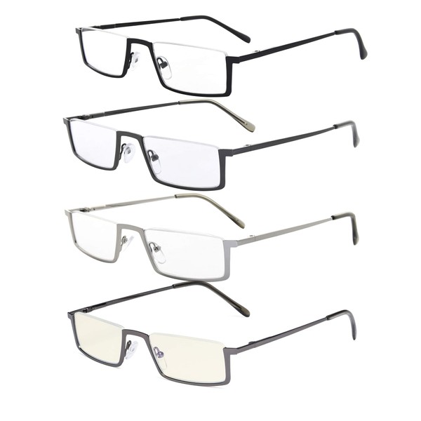 Eyekepper 4-Pack Half-Rim Reading Glasses Spring Temple Readers Include Computer Reading Glasses +1.75
