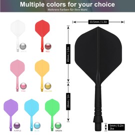 CyeeLife Integrated Dart Shaft and Flights Standard Shape,Dart Accessory Black/Red/Blue/Green/Yellow (Green-2BA)